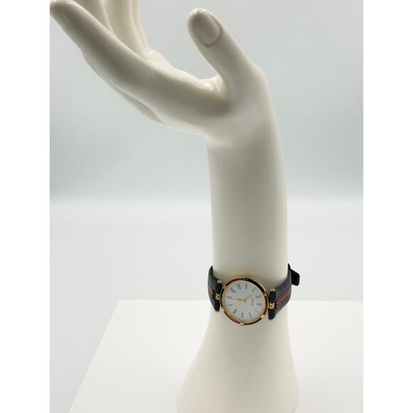 Vintage GUCCI #3228 Unisex Quartz Gold Enamel Wrist Watch NEW BATTERY main image 8